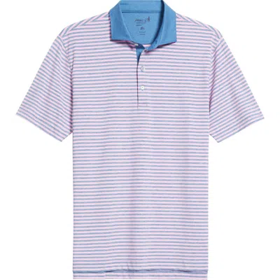 Johnnie-o Gibbons Stripe Prep-formance Polo In Porto Pink