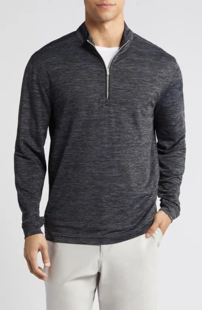 Johnnie-o Glades Quarter Zip Pullover In Heather Black