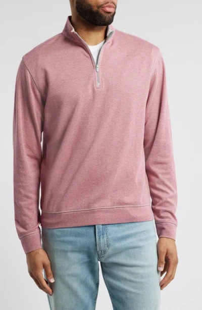 Johnnie-o Hanks Quarter Zip Pullover In Fireball