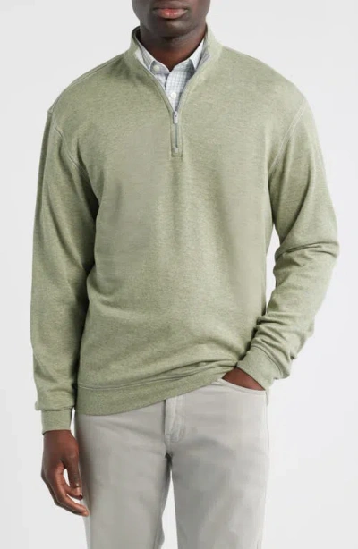 Johnnie-o Hanks Quarter Zip Pullover In Green