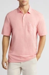 Johnnie-o Heathered Original 2.0 Pocket Polo In Pomegranate