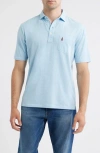 Johnnie-o Heathered Original 2.0 Regular Fit Polo In Blue