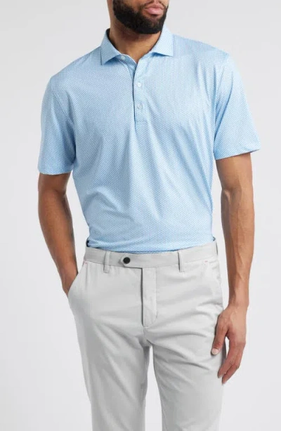 Johnnie-o Hex Geo Print Prep-formance Golf Polo In Barrels Blue