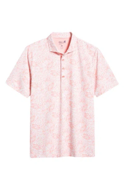 Johnnie-o Hideaway Floral Prep-formance Polo In Paloma