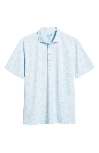 Johnnie-o Hideaway Floral Prep-formance Polo In Permafrost