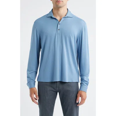 Johnnie-o Highburry Long Sleeve Performance Polo In Blue