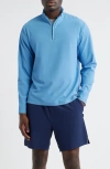 Johnnie-o Hoppin Rib Quarter Zip In Blue