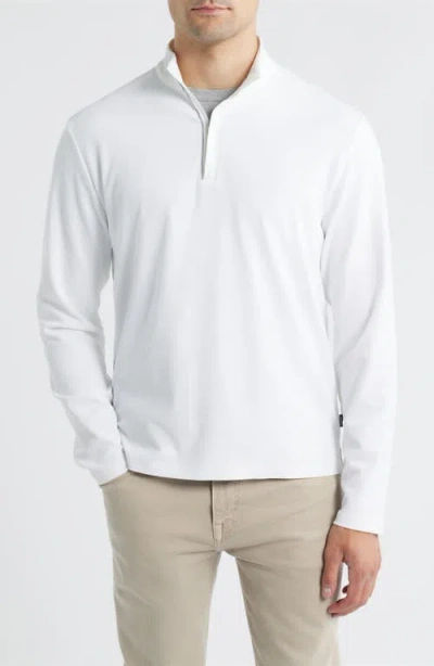 Johnnie-o Hoppin Rib Quarter Zip In White