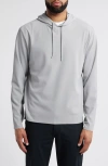 Johnnie-o Hoppin Ribbed Stretch Hooded Pullover In Seal