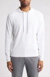Johnnie-o Hoppin Ribbed Stretch Hooded Pullover In White