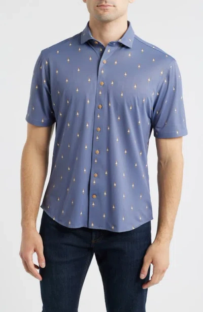 Johnnie-o Hula Dance Print Short Sleeve Button-up Shirt In Animal Print
