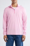 Johnnie-o Hybrid Performance Quarter Zip Hoodie In Dahlia