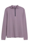 Johnnie-o Hybrid Performance Quarter Zip Hoodie In Navy/porto Pink