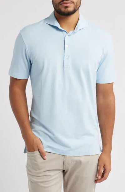 Johnnie-o Idris Top Shelf Heathered Polo In Cerulean