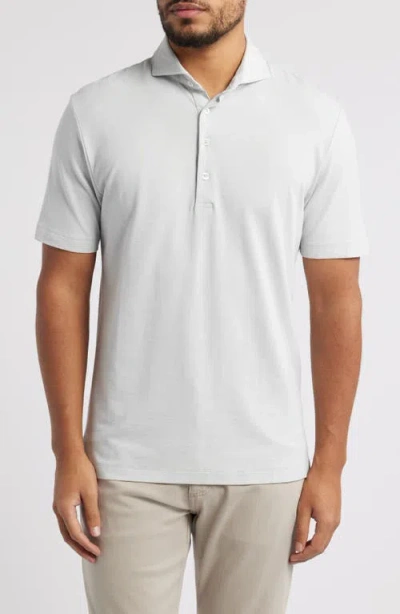 Johnnie-o Idris Top Shelf Heathered Polo In Light Gray