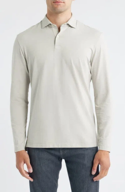 Johnnie-o Idris Top Shelf Long Sleeve Polo In Brown