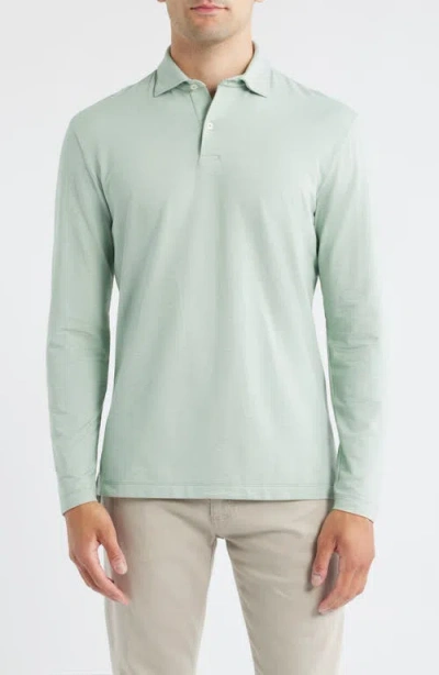 Johnnie-o Idris Top Shelf Long Sleeve Polo In Green