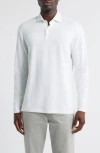 Johnnie-o Idris Top Shelf Long Sleeve Polo In White