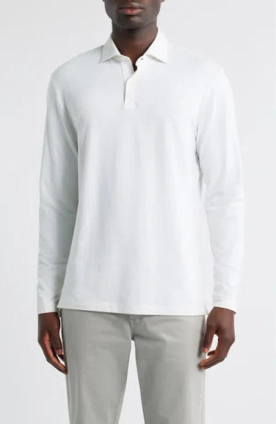 Johnnie-o Idris Top Shelf Long Sleeve Polo In White