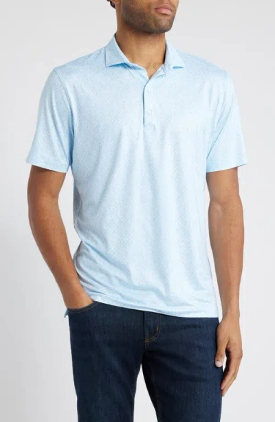 Johnnie-o It's About Time Watch Print Prep-formance Golf Polo In Maliblu