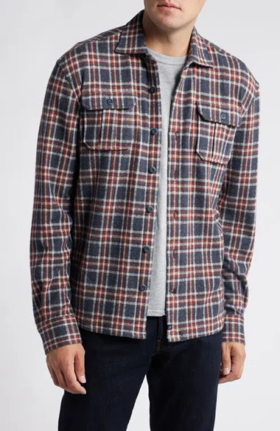 Johnnie-o Jimmy Plaid Knit Flannel Button-up Shirt In Creole