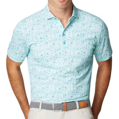 Johnnie-o Kamp Short Sleeve Polo In Peacock In Blue