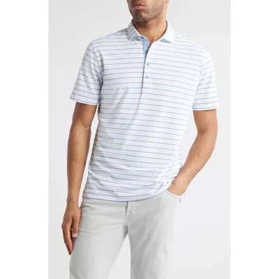 Johnnie-o Kerwin Stripe Prep-formance Golf Polo In White Tide