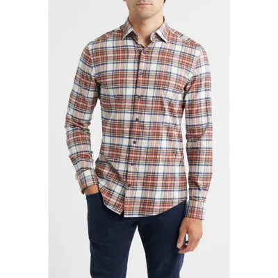 Johnnie-o Knick Plaid Stretch Cotton-blend Flannel Button-up Shirt In Multi
