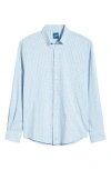 Johnnie-o Koby Gingham Performance Button-down Shirt In Blue