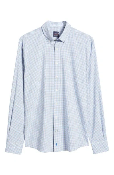 Johnnie-o Koby Gingham Performance Button-down Shirt In Navy