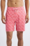 Johnnie-o Lei Swim Trunks In Rouge Red