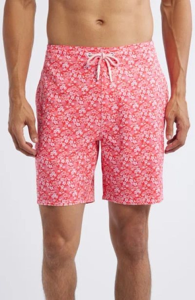 Johnnie-o Lei Swim Trunks In Rouge Red