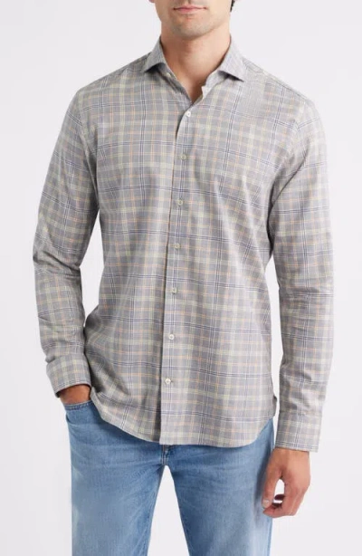 Johnnie-o Linnley Check Cotton Button-up Shirt In Gray