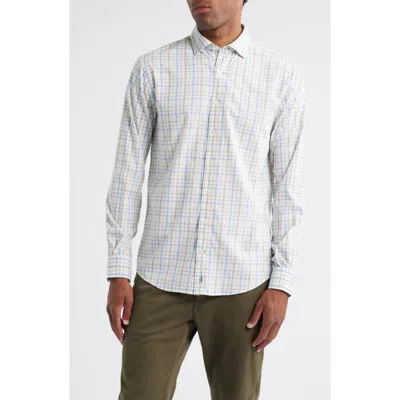 Johnnie-o Maarten Plaid Performance Button-up Shirt In White