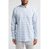 Johnnie-o Madden Check Stretch Button-down Shirt In Maliblu