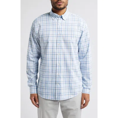 Johnnie-o Madden Check Stretch Button-down Shirt In Maliblu