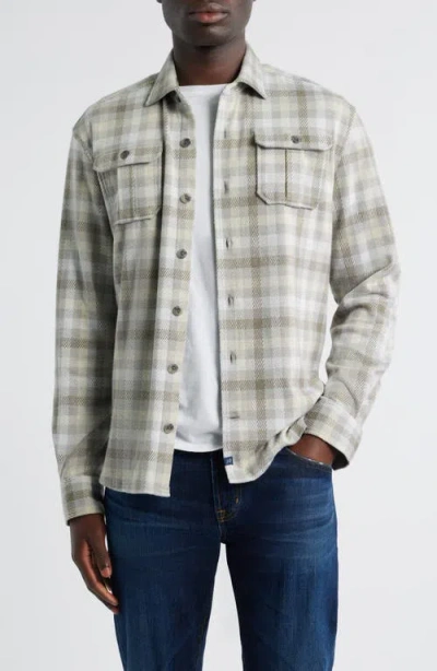 Johnnie-o Marcelo Plaid Flannel Knit Button-up Shirt In Gray