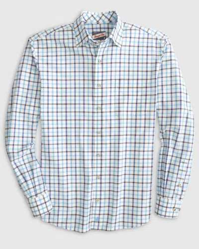 Johnnie-o Mardy Button Down Shirt In Bondi Blue In White