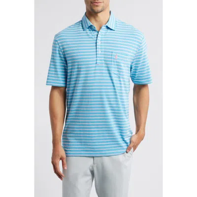 Johnnie-o Matthis Stripe Pocket Polo In Maya