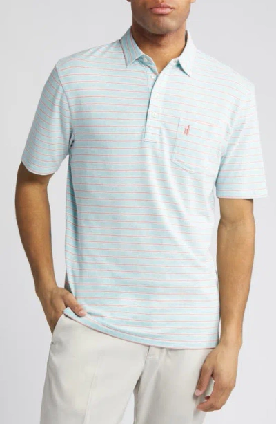 Johnnie-o Matthis Stripe Pocket Polo In Snorkel