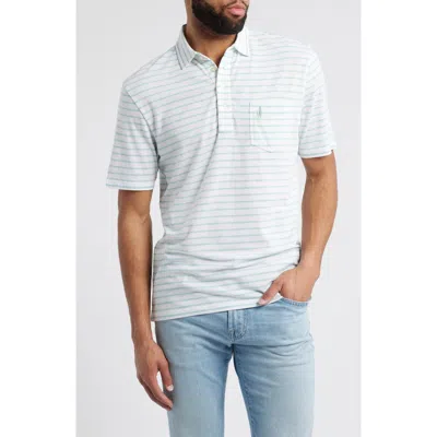 Johnnie-o Matthis Stripe Pocket Polo In White