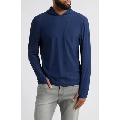 Johnnie-o Maxwell Hooded Long Sleeve T-shirt In Navy