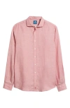 Johnnie-o Mccarthy Solid Linen Blend Button-up Shirt In Pink