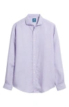 Johnnie-o Mccarthy Solid Linen Blend Button-up Shirt In Purple