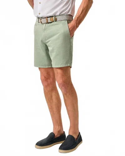 Johnnie-o Melrose Cotton Linen Short In Blue Surf In Green