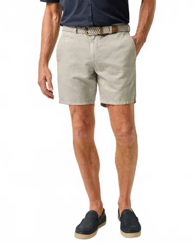 Johnnie-o Melrose Cotton Linen Short In Light Grey In Gray