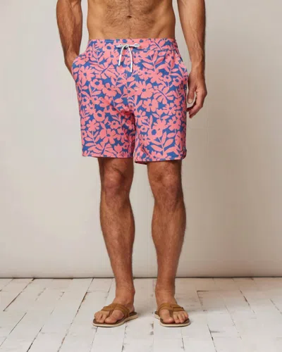 Johnnie-o Men's Half Elastic 7" Surf Shorts In Malibu Red