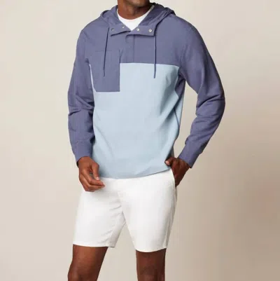 Johnnie-o Men's Harrison Mixed Media Henley Hoodie In Lake