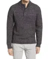 Johnnie-o Men's Rivington Henley Sweater In Charcoal In Grey