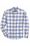 JOHNNIE-O MEN'S RORY PLAID HANGIN' OUT SHIRT IN LIGHT GREY